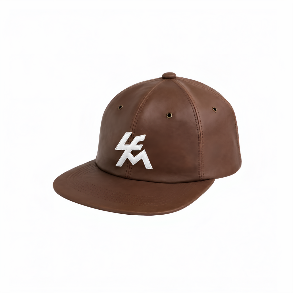 LEATHER LOGO CAP (BROWN)