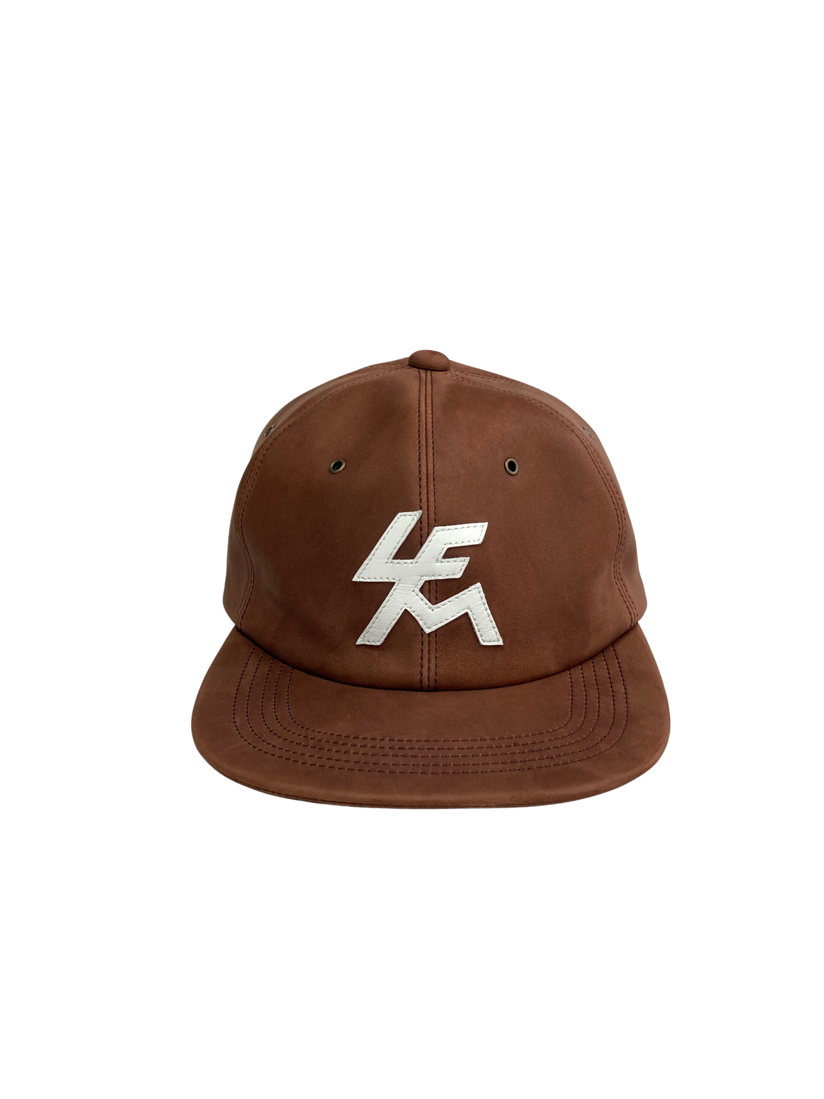 N-LEATHER LOGO CAP (BROWN)