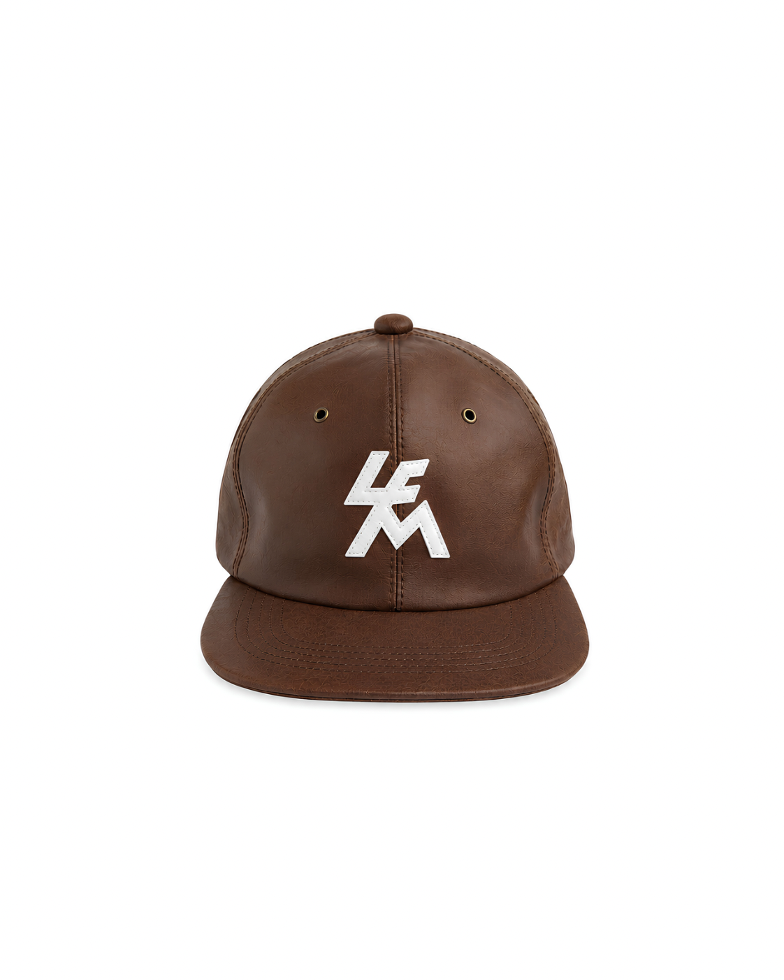LEATHER LOGO CAP (BROWN)