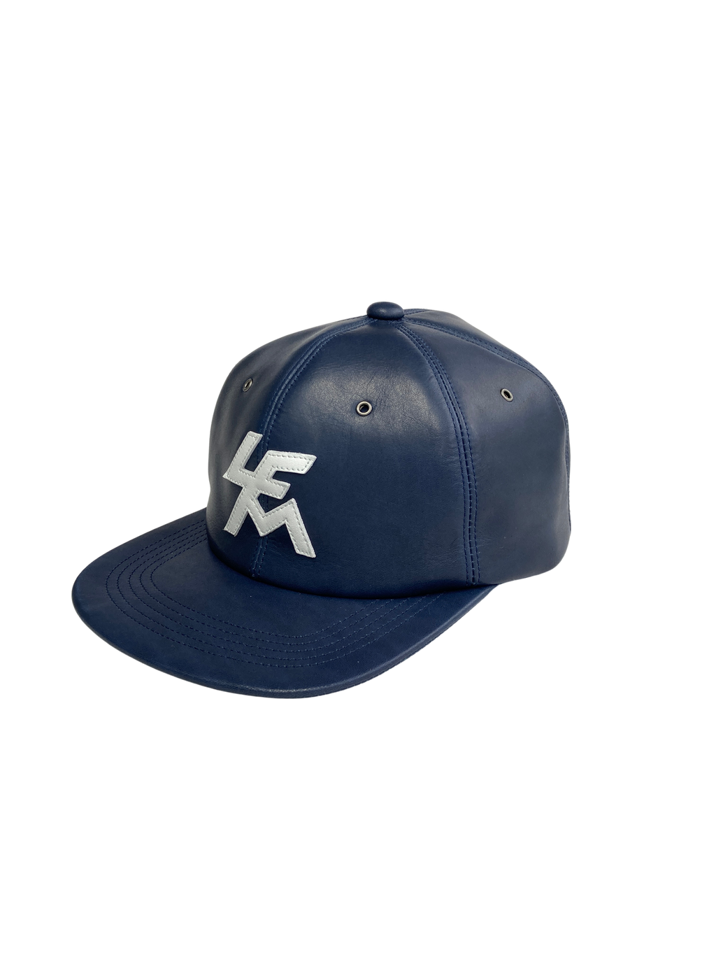 LEATHER LOGO CAP (NAVY)