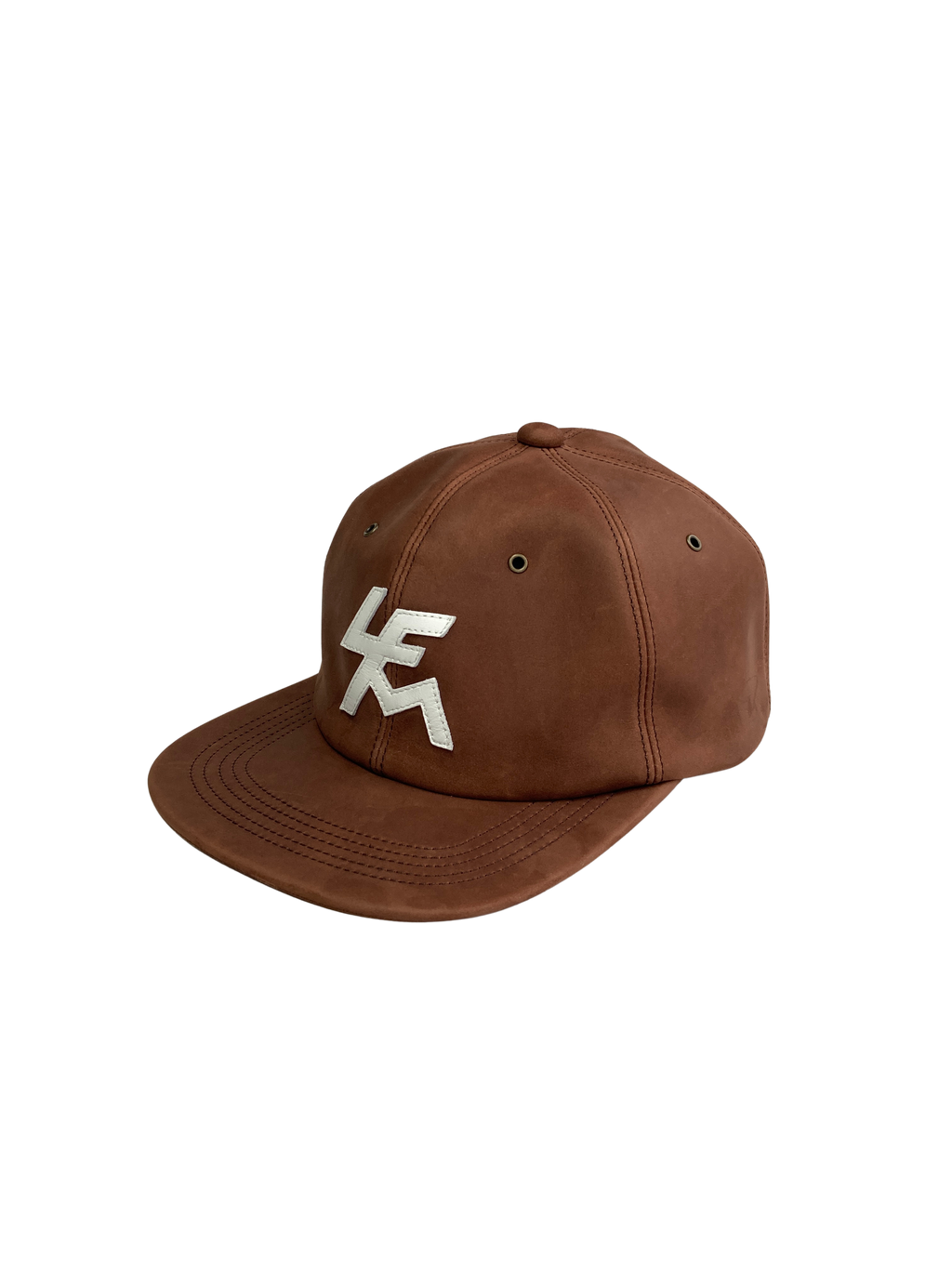 N-LEATHER LOGO CAP (BROWN)