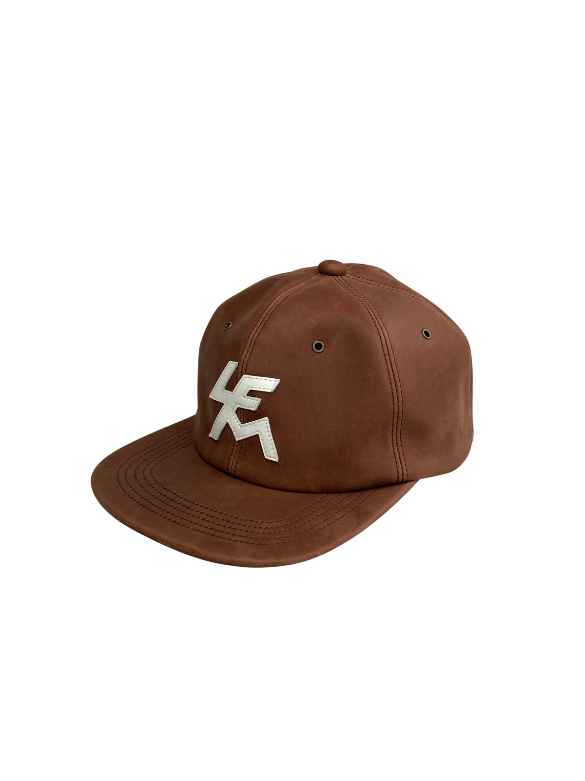 N-LEATHER LOGO CAP (BROWN)